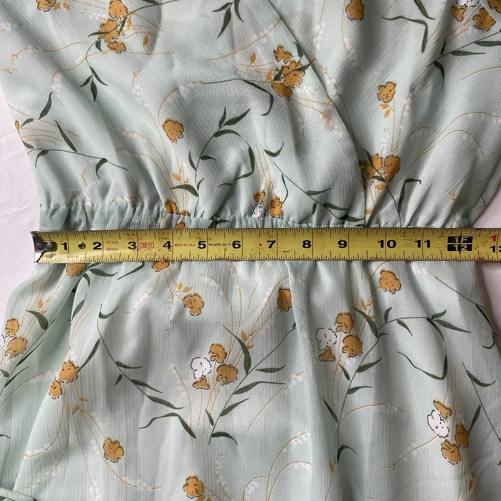 Floral Maxi Dress V Neck High Waist Chiffon Sz S NWT - Picture 10 of 17